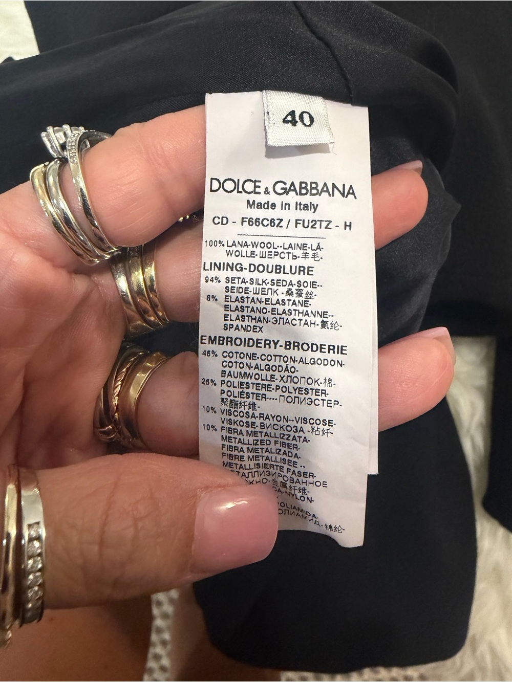 Dolce & Gabbana Size 40 Black Sacred Heart Embroidered Dress Wool Silk Luxury - Picture 8 of 15